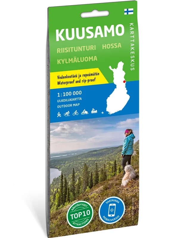 Calazo förlagCalazo förlag Kuusamo 1 100 000 Topographic map Flash-Tarjous