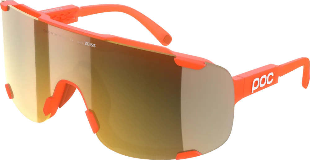 POCPOC Devour Mid Bike Sunglasses Fluo. Orange Translucent/Clarity Road/Partly Sunny Gold Kuuma Tarjous