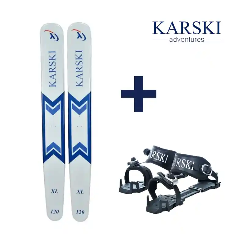 Viikonlopputarjous Liukulumikenkä KARSKI XL 2.0 120cm + Pivot Siteet Paketti
