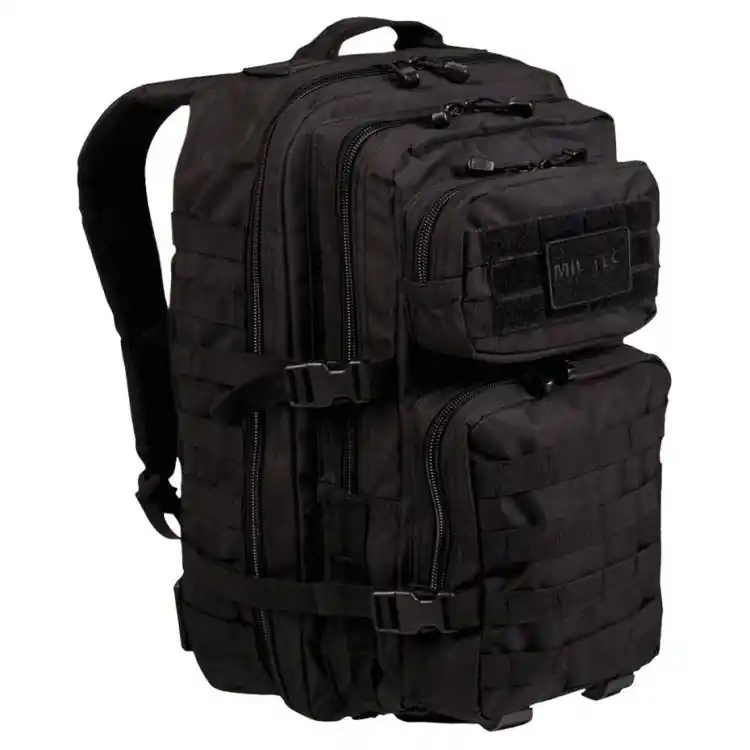 Mil-Tec US Assault Reppu Iso 36l Musta Turvallinen Maksu
