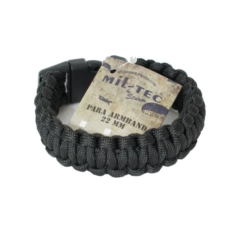 Pakollinen (Must-Have) Mil-Tec Paracord Bracelet Black 22mm