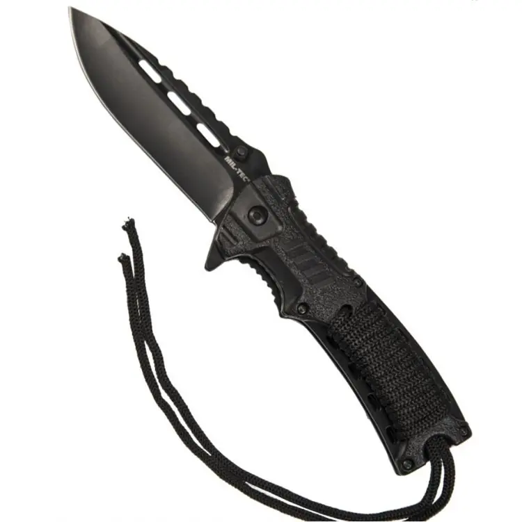Mil-Tec Paracord Kääntöveitsi Musta Uusi Kokoelma