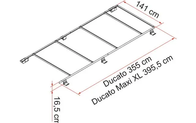 Tarjoushinta Roof Rail kattokaiteet Ducato-, Jumper-, Boxer
