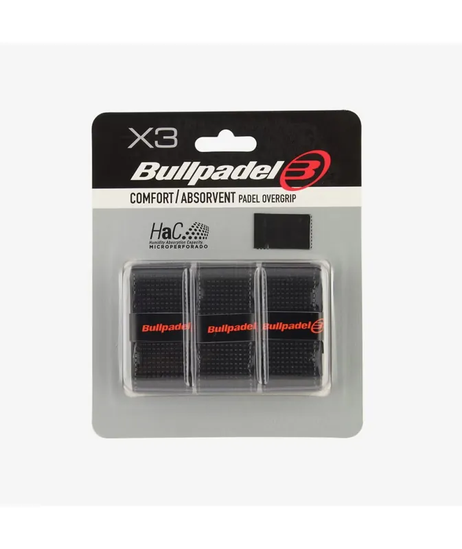 Alennus BULLPADEL THIN/ABSORVENT PADEL OVERGRIP 3-PACK BLACK