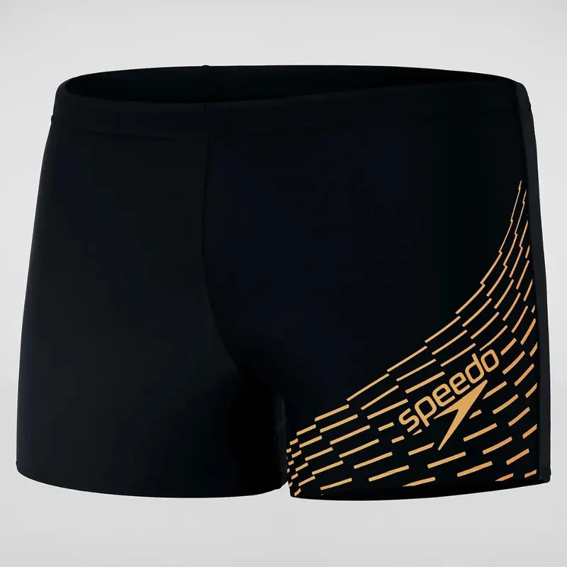 Speedo Medley Logo Aquashort Men uimahousut musta/oranssi Viikonlopputarjous