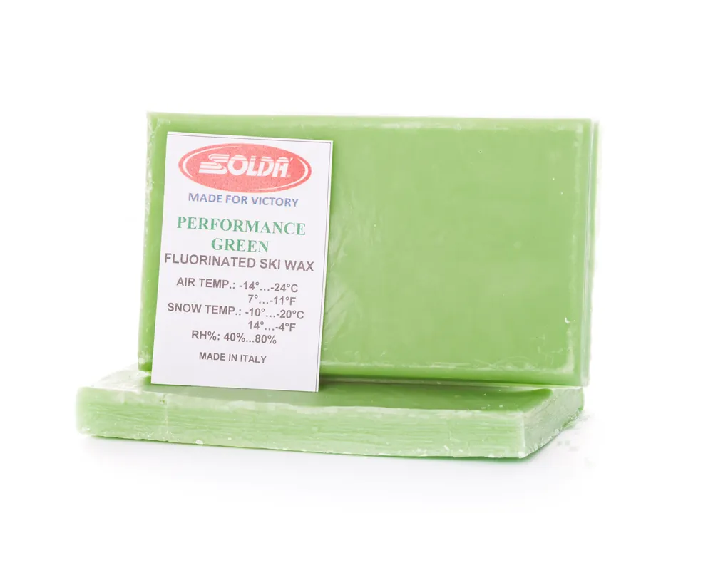 Sertifioitu Solda Performance WorldCup Low Fluor Glide Wax Green -7...-24°C, 500g