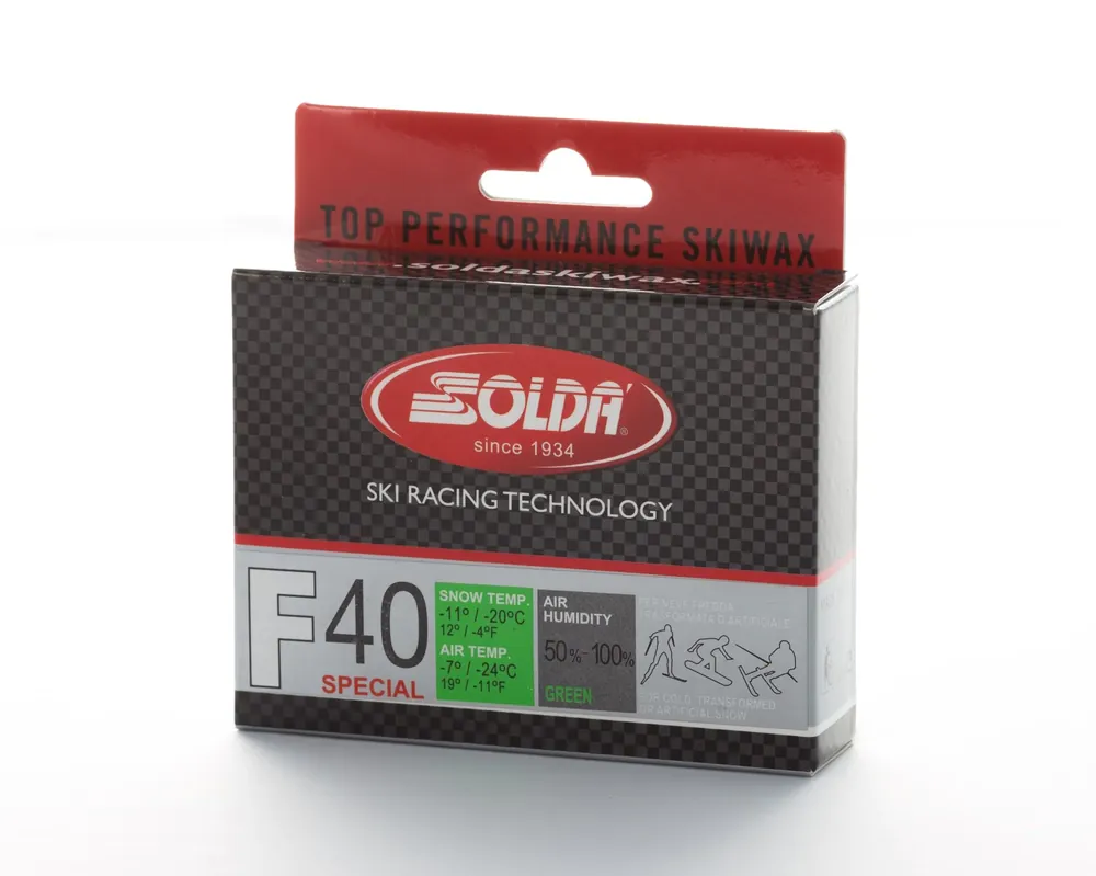 Solda F40 SPECIAL Extra Fluor Glide Wax Green -7...-24°C, 60g Pikatoimitus