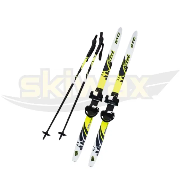 STC Combi Ski Set PANDA with poles, universal binding Alennus