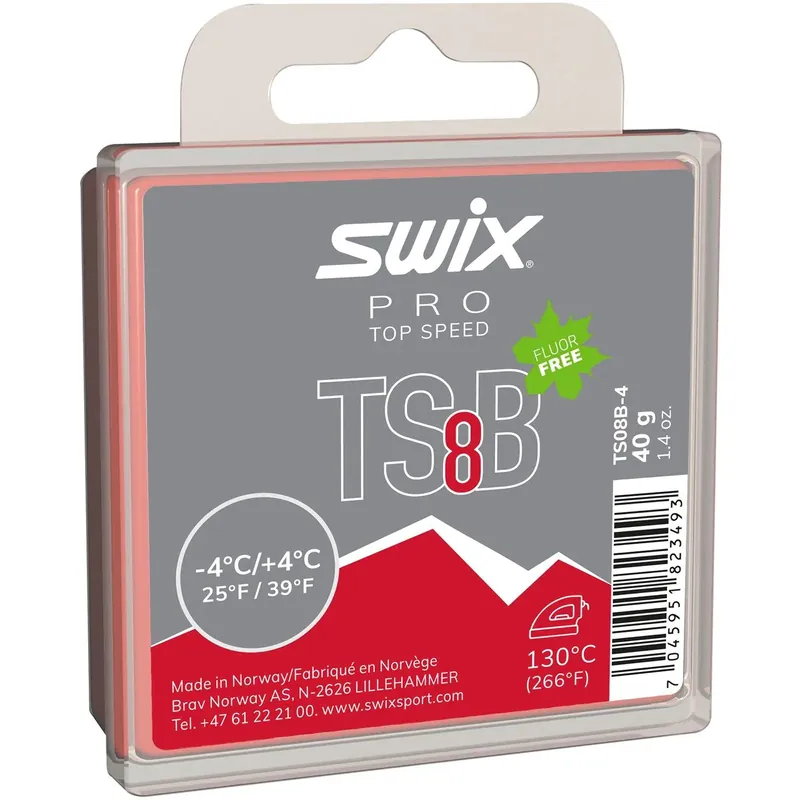 SWIX TS08B-4 Top Speed 8 Black Glider -4°C...+4°C, 40g Alennus