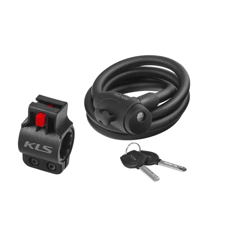 Cable Lock KLS Recoil 150cm, with adapter Uusi Malli
