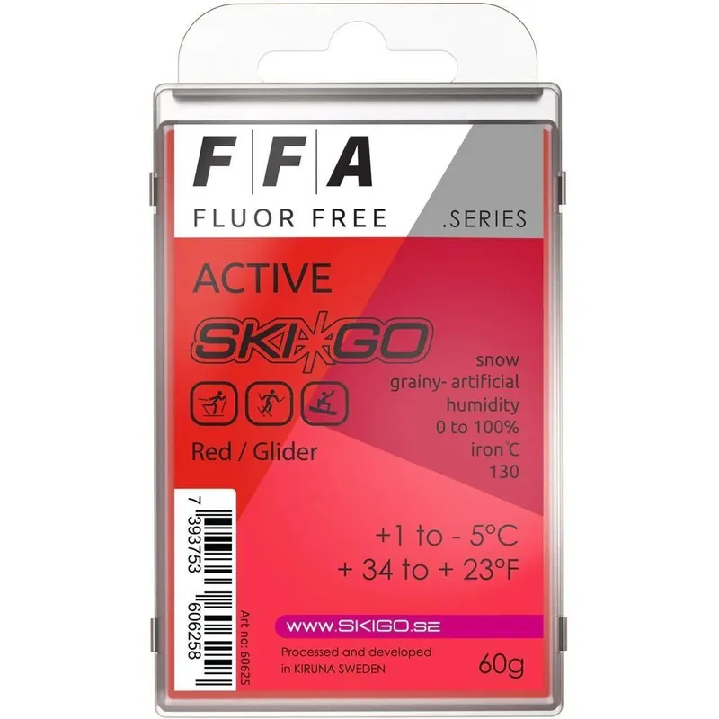 Suoraan Valmistajalta Ski-Go FFA Red paraffin +1...-5°C, 200g